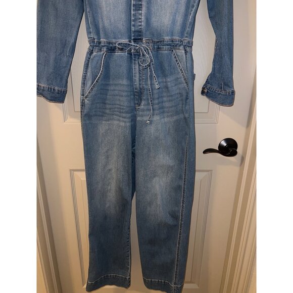 Scoop Women’s Stretch Denim Jumpsuit –‎ Size 8, Cropped, Drawstring Waist - Picture 3 of 14